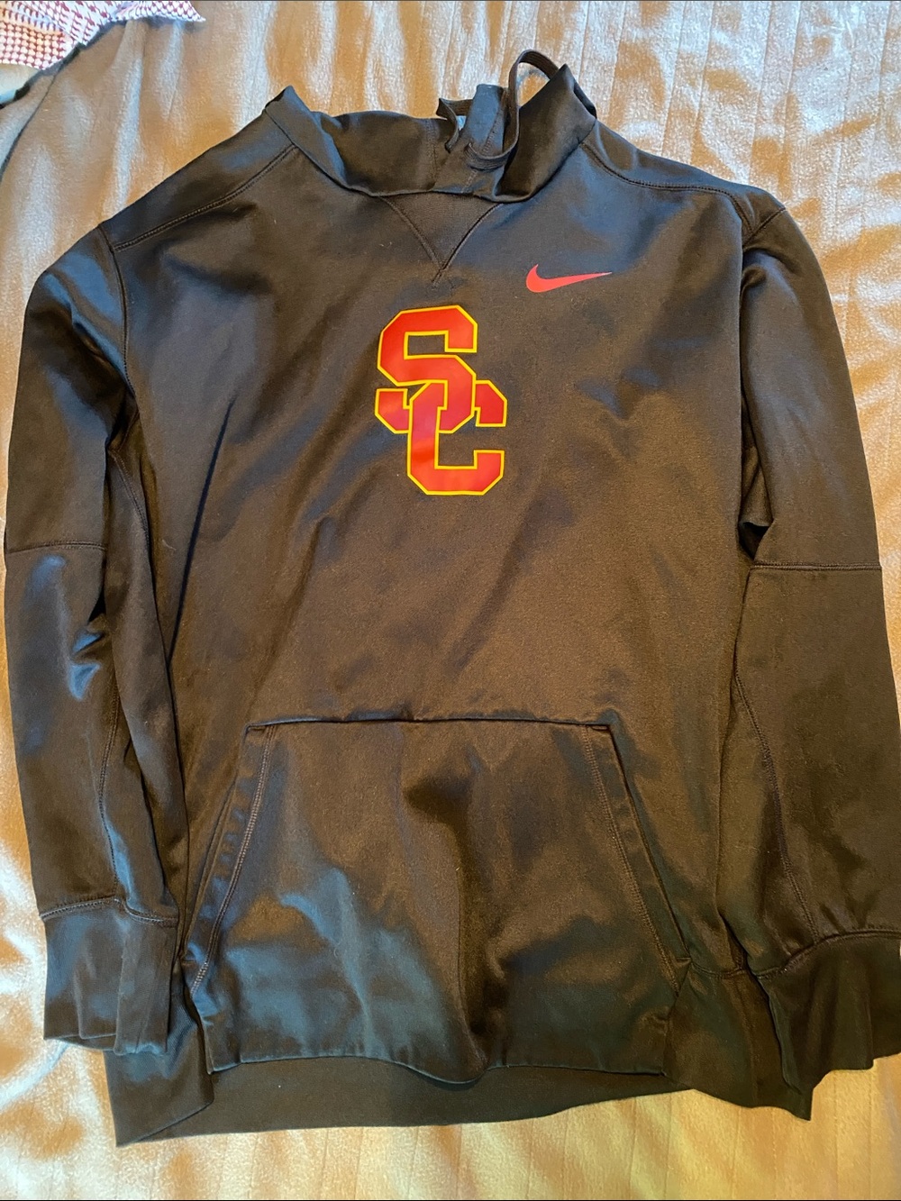 Nike Black Pullover Hoodie with Cardinal & Gold USC Logo